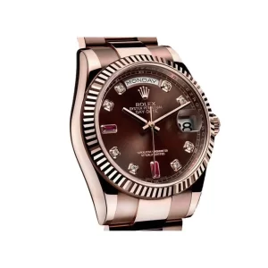 Rolex Day-Date 128235 AR Rose Gold Wrapped Chocolate Dial  