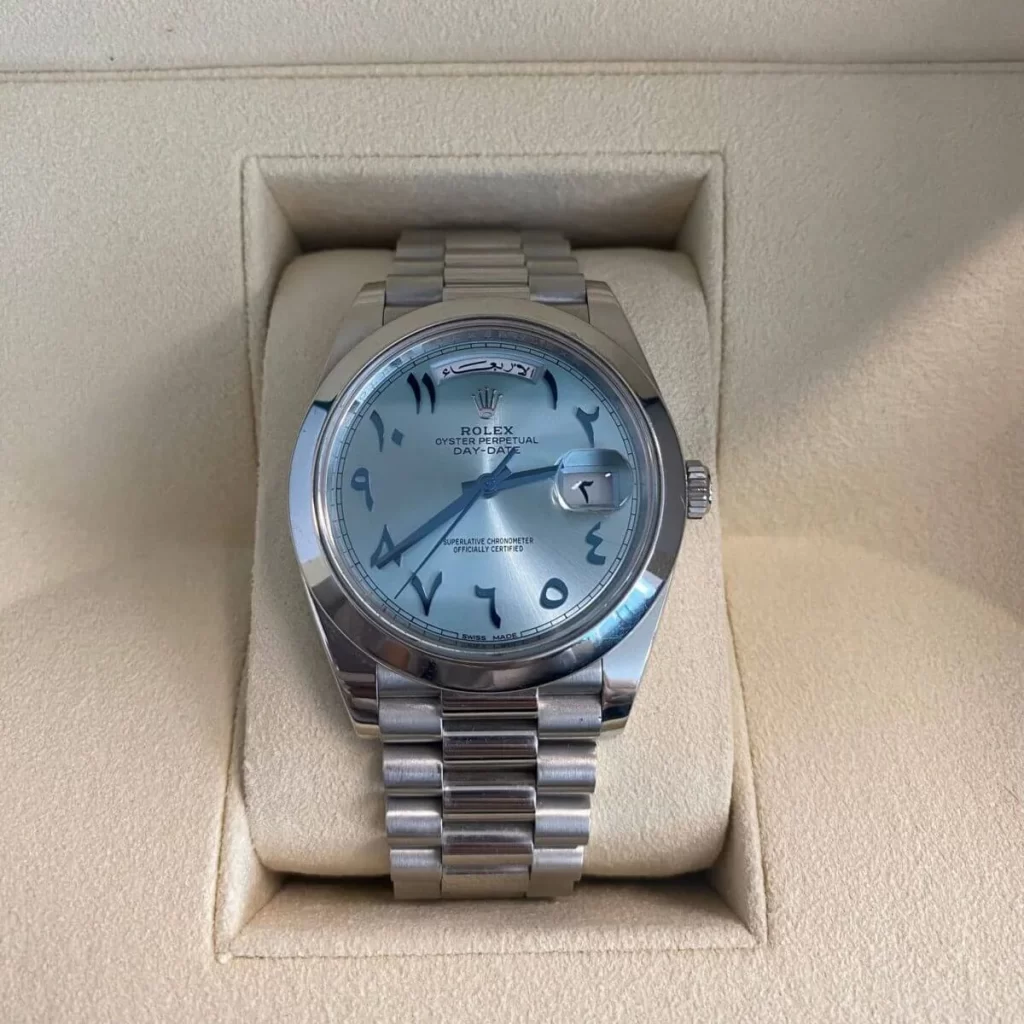 Rolex Day-Date 40 228206 Ice Blue Arabic Dial