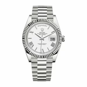 Rolex Day-Date 40 228239 EW Stainless Steel White Gold Dial Oyster  