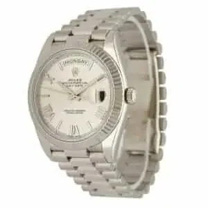 Rolex Day-Date 40 228239 EW Stainless Steel White Gold Dial Oyster