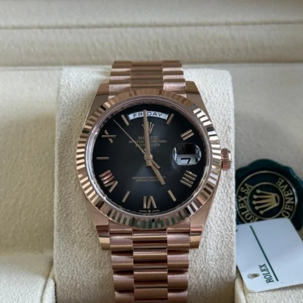 Rolex Day-Date 40 Black Smoke Dial
