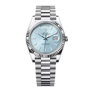 Rolex Day Date Ice Blue Grooved  