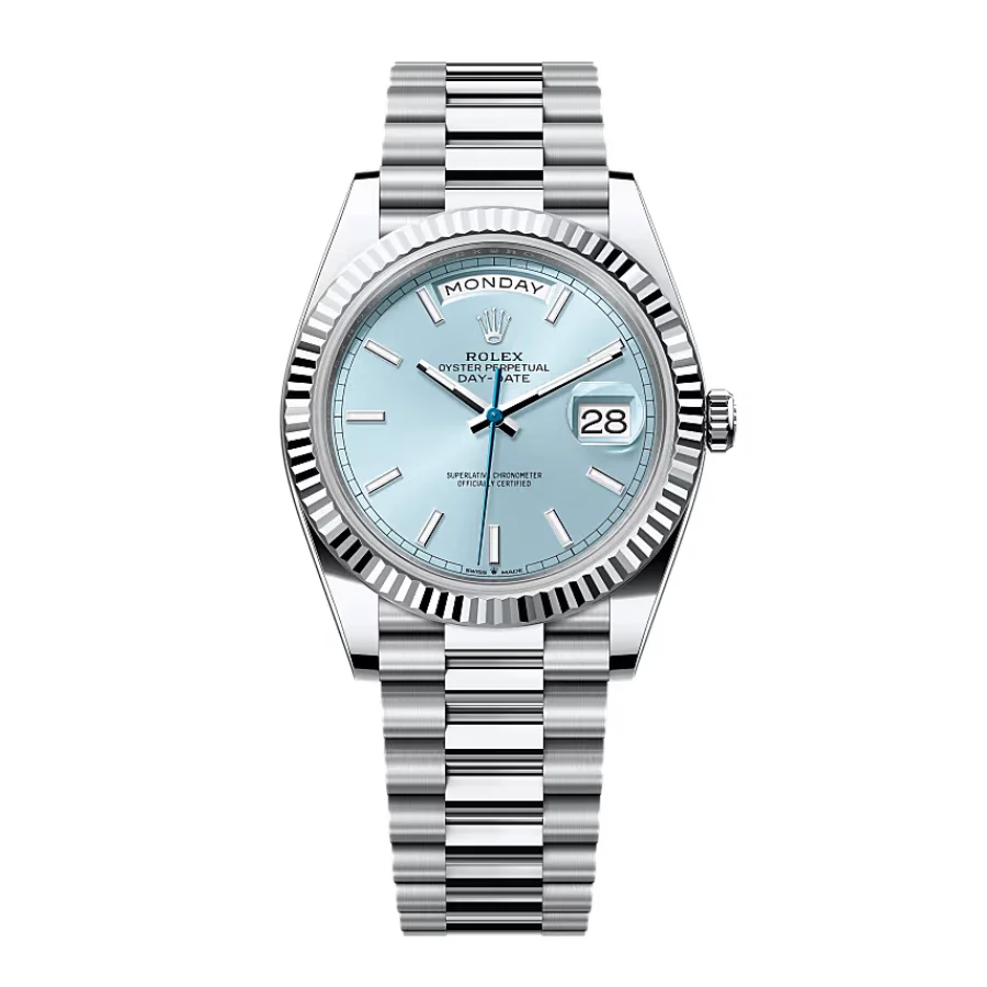 Rolex Day Date Ice Blue Grooved