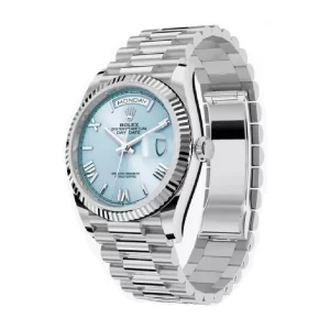 Rolex Day Date Ice Blue Grooved  