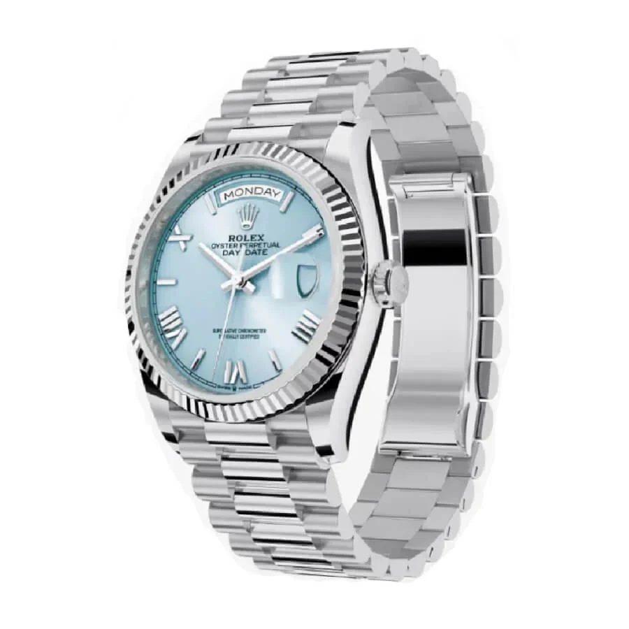 Rolex Day Date Ice Blue Grooved