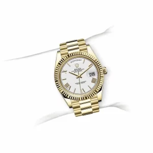 Rolex Day-Date II Collection Gold Silver White Dial 218238  