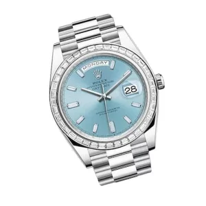 Rolex Day-Date Platinum 228396TBR Ice Blue Baguette Index  