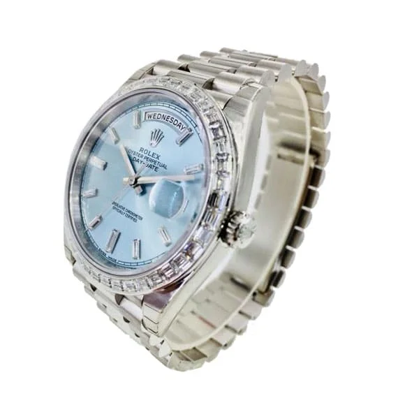 Rolex Day-Date Platinum 228396TBR Ice Blue Baguette Index