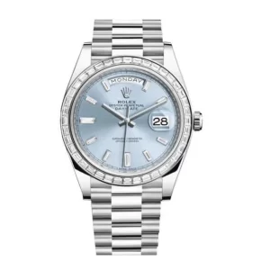 Rolex Day-Date Platinum 228396TBR Ice Blue Baguette Index  