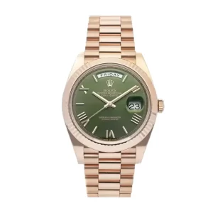 Rolex Day-Date Rose Gold President Green Roman Dial 228235  