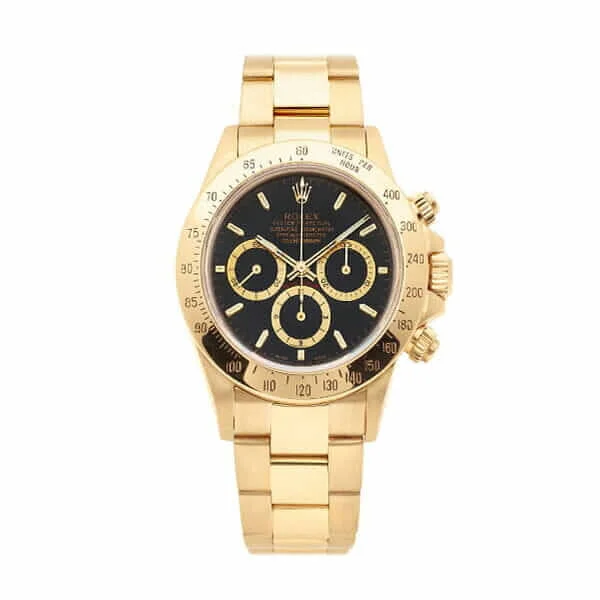Rolex Daytona Cosmograph Yellow Gold Black Dial 16528 Oyster