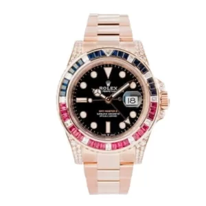 Rolex GMT-Master II 126755SARU Diamond Bezel Black Dial