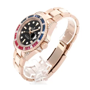 Rolex GMT-Master II 126755SARU Diamond Bezel Black Dial