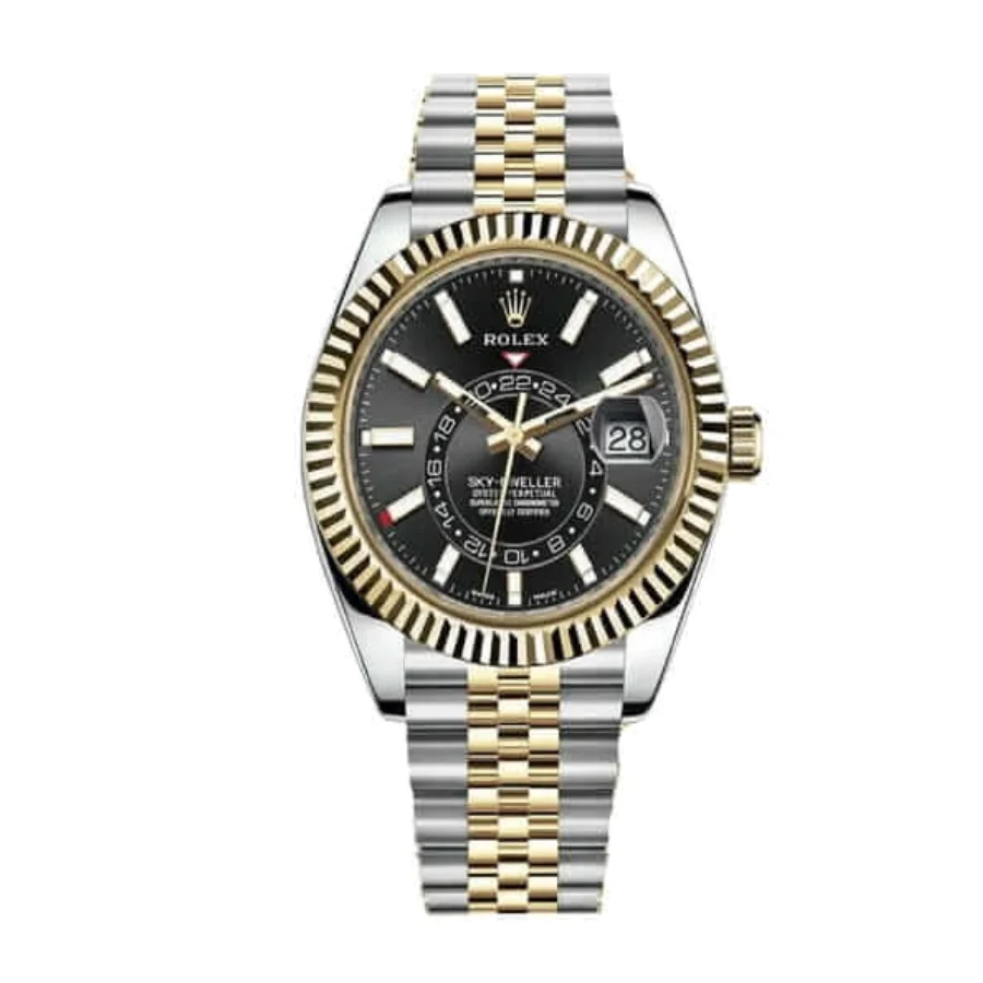 Rolex Sky-Dweller 326933 Steel Gold Black Dial