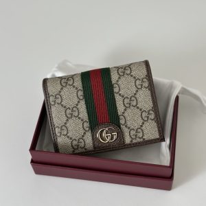 Gucci Ophidia Small wallet in beige and brown GG Supreme