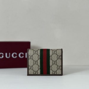 Gucci Ophidia Small wallet in beige and brown GG Supreme