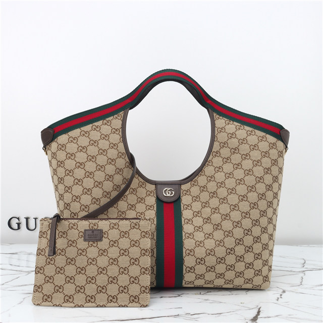 Gucci Giglio Large Tote Beige and Brown GG Canvas 853971