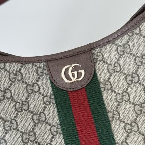 Gucci Ophidia Small Shoulder Bag in Beige and Brown GG fabric-5