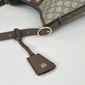 Gucci Ophidia Small Shoulder Bag in Beige and Brown GG fabric-6