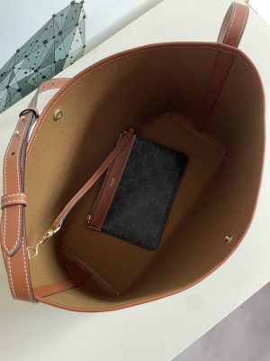 Celine Soft Shopper Bag in Triomphe Canvas & Calfskin-4