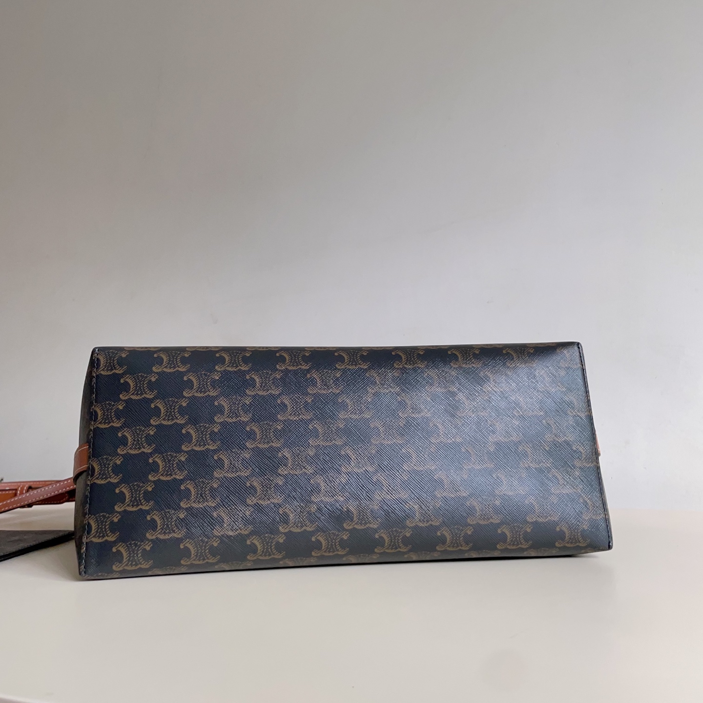 Celine Soft Shopper Bag in Triomphe Canvas & Calfskin-5