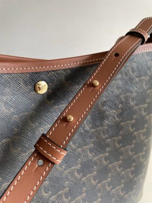 Celine Soft Shopper Bag in Triomphe Canvas & Calfskin-6