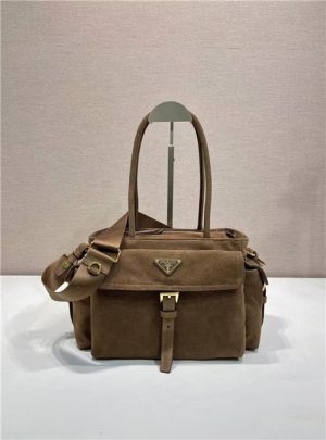 Prada Explore Medium Tote Bag 1BG596 Cocoa Brown Suede-2.jpg