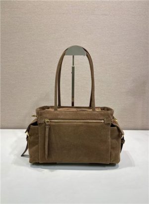 Prada Explore Medium Tote Bag 1BG596 Cocoa Brown Suede-6.jpg