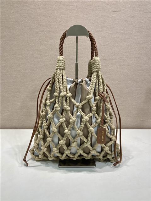 Prada Noue Medium Cotton Macrame Bag 1BC111 Beige-1.jpg