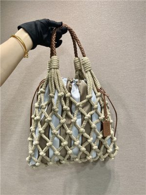 Prada Noue Medium Cotton Macrame Bag 1BC111 Beige-10.jpg