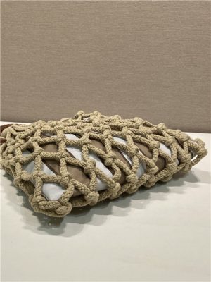 Prada Noue Medium Cotton Macrame Bag 1BC111 Beige-6.jpg