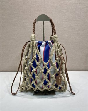 Prada Noue Medium Cotton Macrame Bag 1BC111 Blue-1.jpg
