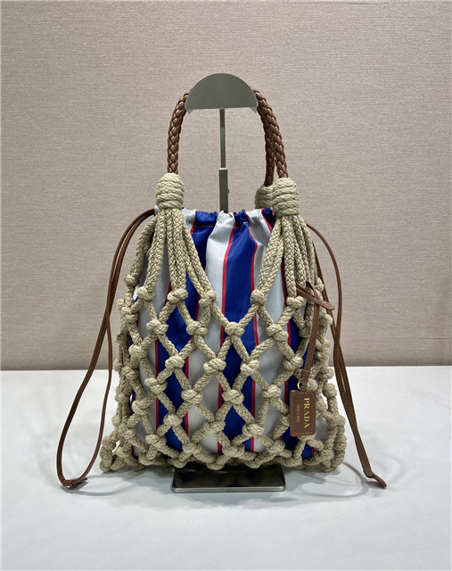 Prada Noue Medium Cotton Macrame Bag 1BC111 Blue-1.jpg
