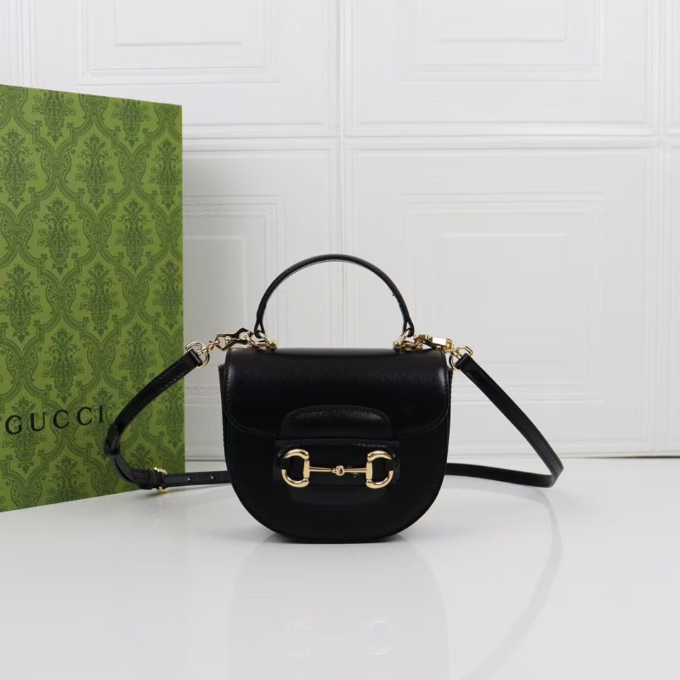Gucci Horsebit 1955 Mini Top Handle Bag 781387 Black-1