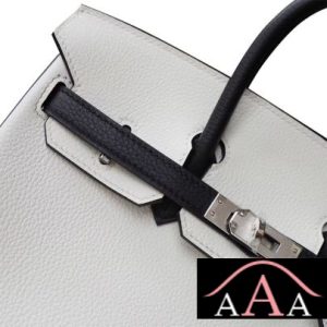 HERMES BIRKIN 25 HANDBAG 01 BLANC AND 89 NOIR TOGO SHW-5.jpg