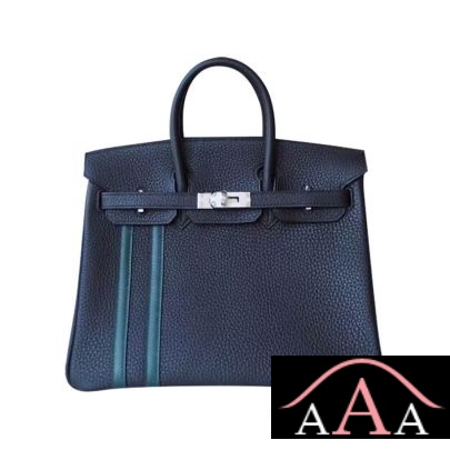 HERMES BIRKIN 25 HANDBAG 2Z BIEU NUIT AND 6O VERT CYPRESS TOGO SHW-1.jpg