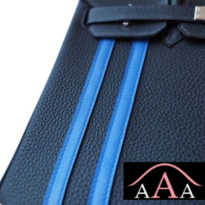 HERMES BIRKIN 25 HANDBAG 2Z BIEU NUIT AND I7 BLUE ZELLIGE TOGO SHW-2.jpg