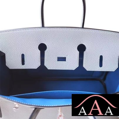 HERMES BIRKIN 25 HANDBAG 4Z GRIS MOUETTE AND R2 BLUE AGATE TOGO SHW-2.jpg