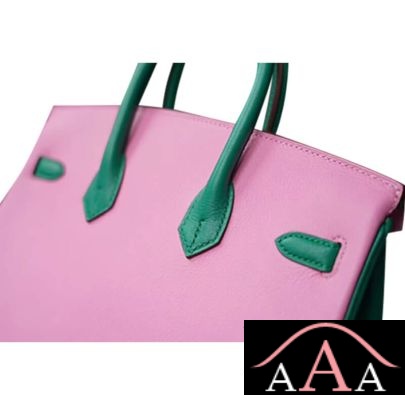 HERMES BIRKIN 25 HANDBAG 5P PINK AND U4 VERT VERTIGO CHEVERE GHW-4.jpg