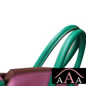 HERMES BIRKIN 25 HANDBAG 5P PINK AND U4 VERT VERTIGO CHEVERE GHW-5.jpg
