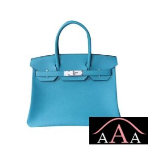 HERMES BIRKIN 25 HANDBAG 7B TURQUOISE BLUE TOGO SHW-1.jpg