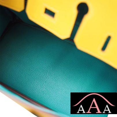 HERMES BIRKIN 25 HANDBAG 7F BLUE PAON AND 9D AMBRE EPSOM GHW-2.jpg