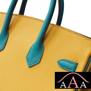 HERMES BIRKIN 25 HANDBAG 7F BLUE PAON AND 9D AMBRE EPSOM GHW-5.jpg