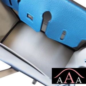 HERMES BIRKIN 25 HANDBAG 7Q MYKONOS AND 80 PEARL GREY CLEMENCE SHW-2.jpg