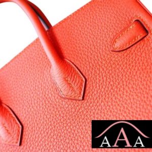 HERMES BIRKIN 25 HANDBAG 8V ORANGE POPPY TOGO SHW-5.jpg