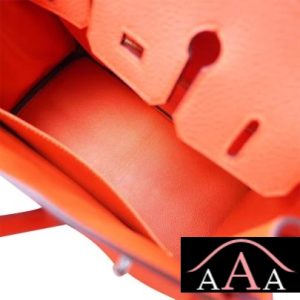 HERMES BIRKIN 25 HANDBAG 8V ORANGE POPPY TOGO SHW-6.jpg