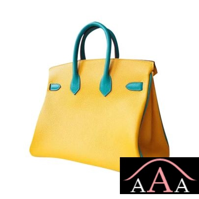 HERMES BIRKIN 25 HANDBAG 9D AMBRE AND 7F BLUE PAON TOGO GHW-3.jpg