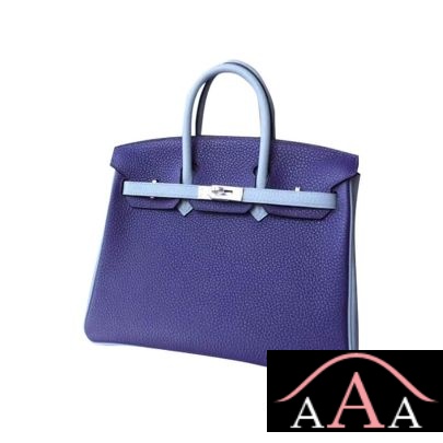 HERMES BIRKIN 25 HANDBAG 9K IRIS AND J7 BLUE LIN CLEMENCE SHW-1.jpg