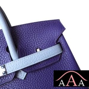 HERMES BIRKIN 25 HANDBAG 9K IRIS AND J7 BLUE LIN CLEMENCE SHW-5.jpg