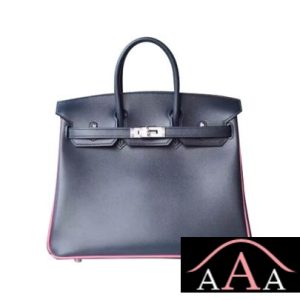 HERMES BIRKIN 25 HANDBAG CC78 BLUE MARINE AND 8W ROSE AZALEE BOX SHW-1.jpg